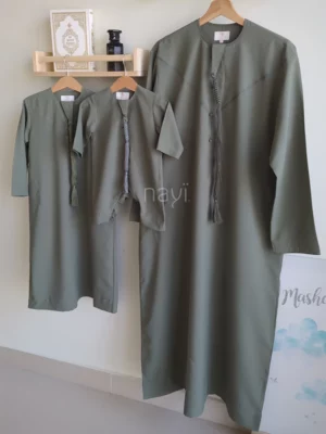 Kandoura Emirati Kids - Khaki - Image 3
